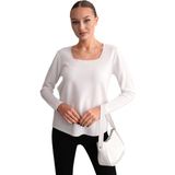 Lavella Kadın U Yaka Simli Kazak 12805 BGL-ST04109 - M - L - Beyaz