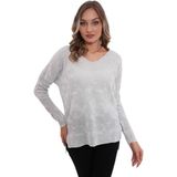 Lavella Kadın V Yaka Simli Kazak 12541 BGL-ST04103 - M - L - Gri