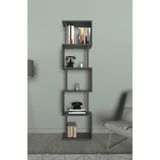 Lavellan Riva Labirent Kitaplık – 5 Raflı Modern Dekoratif Kitaplık Ünitesi - Antrasit