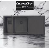 LAVELLO STYLE Meta 4018 L Sağ Damlalıklı 1,5 göz Pvd Kaplam Füme Siyah Paslanmaz Çelik Mutfak Evyesi (Sifon Dahil)