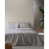Lavem King Size %100 Pamuk Madame Coco Crep Baskılı Nevresim Takımı - Gri