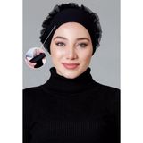 Lavender Dikişsiz Silikonlu Kaymaz Fırfırlı Bone Siyah - Çok Renkli - Standart