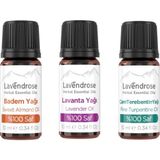 Lavendrose Saç Bakım Seti (10'ar ml Saf Badem, Lavanta ve Çam Terebentin Yağı) Ispartamdan Yöresel Ürünler - 10 ml