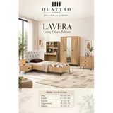 Lavera Genç Odası Takımı-Dolap: 122 × 52 × 190 Cm Karyola: 95 × 195 × 105 Cm Komodin: 52 × 42 × 40 Cm Çalışma Masası: 102 × 52 × 170 Cm Şifonyer: 82 × 42 × 77 Cm