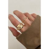 Lavian Accessories 2’li Gold Boe Yüzük Seti (AYARLANABİLİR)