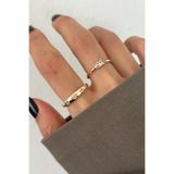 Lavian Accessories 2’li Göz Detay Minimal Yüzük Seti