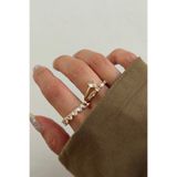 Lavian Accessories 2’li Quinn Kalp Detaylı Yüzük Seti (AYARLANABİLİR)
