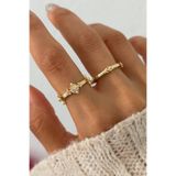 Lavian Accessories 2’li Taş Detaylı Leo Gold Yüzük Seti (AYARLANABİLİR)