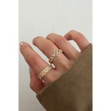 Lavian Accessories 2’li Zoe Gold Yüzük Seti (AYARLANABİLİR)
