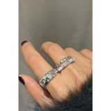 Lavian Accessories 3’lü Ola Star Yüzük Seti
