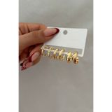 Lavian Accessories Gold 6’lı Klasik Küpe Seti