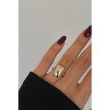 Lavian Accessories Gold Emerald Kesim Vintage Ayarlanabilir Yüzük