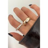 Lavian Accessories Gold İris Kalın 2’li Yüzük Seti (Ayarlanabilir)