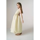 Laviella Kids Couture Kız Çocuk Abiye Kare Yaka Balon Etekli Uzun Elbise - 13 - 14 Yaş - Sarı