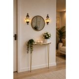 Laviento Home 80X18 Dresuar Antre Hol Dekorasyon Ürünleri Altın Model Beyaz Gold Yarım Ay One Size - Beyaz - Altın