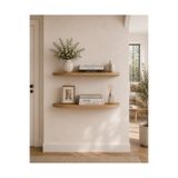 Lavientohome 2'li Yarım Ay Duvar Rafı Salon, Yatak Odası, Antre, Hol Dekorasyon 60 cm Uzunluk Çam DUVAR RAFI