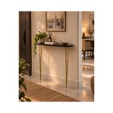 Lavientohome Siyah Gold Dresuar 70 cm Dar Antre Hol Konsolu – İnce Metal Ayaklı Dekoratif Dresuar
