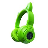 Lavifree Kedi Kulağı Bluetooth Kulaklık, Küçük Bebek Çocuklar için Kablosuz Kulaklık, Erkek Kız Çocuk için Mikrofonlu Çocuk Kulaklıkları Seyahat pedi Amazon Fire Cep Telefonu (Yeşil)