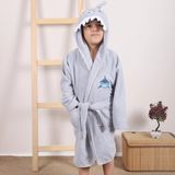 Lavin Home %100 Pamuklu Kapşonlu Çocuk Bornozu - 9 - 10 Yaş - Gri