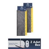 Lavine (2 Adet) Yengeç Mop Temizlik Seti %100 Mikrofiber Bezi - Çift Taraflı - Tüm Mandallı Moplara Uygun