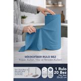 Lavine (20'li Rulo) %100 Mikrofiber Temizlik Bezi 25x32 Büyük Ebat 4XL Kopar Kullan Çok Amaçlı - MAVİ