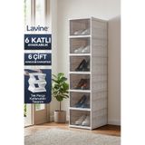 Lavine Çok Amaçlı 6 Katlı Portatif Ayakkabılık Katlanabilir Organizer - Beyaz