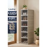 Lavine Çok Amaçlı 6 Katlı Portatif Ayakkabılık Katlanabilir Organizer - Toprak