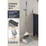 Lavine Corner Paslanmaz Çelik Fırçalı Faraş ve Temizleme Tarak Seti - Ahşap - Bej - Siyah - Seçenek 1
