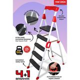 Lavinger Elegance 4+1 Geniş Basamaklı Kolay Taşıma Aparatlı Merdiven Kaliteli Paslanmaz