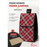 Lavinger Pazar Arabası Yedek Çantası Taban Suntası Hediye ! - Kırmızı