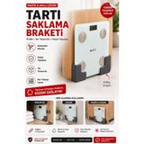 Lavinger Yapışkanlı Tartı Saklama Braketi 2'li Set | Tartı Düzenleyici Duvar ve Dolap Içi Askısı Çok Amaçlı Yerden Tasarruf Sağlayan Plastik Tutucu Delmeden Montaj Baskül Düzenleyici - Gri