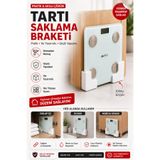LAVİNGER Yapışkanlı Tartı Saklama Braketi 2'li Set | Tartı Düzenleyici Duvar ve Dolap İçi Askısı Çok Amaçlı Yerden Tasarruf Sağlayan Plastik Tutucu Delmeden Montaj Baskül Düzenleyici