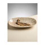 LAVİNİA Bonna Porselen Mezopotamya Kuş Vago Gourmet Oval Kayık Tabak 19*11 cm 200 cc-Meze Tabağı-2 'Li Set