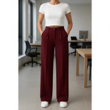 LAVİNİM Palazzo Oversize Orjinal Kesim Bordo Kadın Pantolon