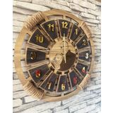 Lavinta54 Dekoratif Ahşap Duvar Saati 50 cm