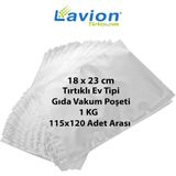 Lavion 18X23 cm Ev Tipi Tırtıklı Gıda Vakum Poşeti -1kg