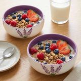 Lavıra El Yapımı Seramik Salata Kasesi, Yulaf Granola ve Kahvaltı Kasesi, Sağlıklı Beslenme ve - Çok Renkli - Standart