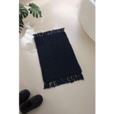 Lavish %100 Pamuk El Örgüsü Banyo Paspası Lacivert 50x70
