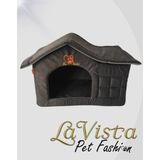 Lavista Çatılı Ev Iç Mekan Çok Amaçlı Köpek ve Kedi Yatağı Antrasit