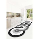 Lavita Home Dijital Baskı Yıkanabilir Kaymaz Gri Salon Halısı Mutfak Halısı Yolluk ve Paspas - 100 x 160 cm