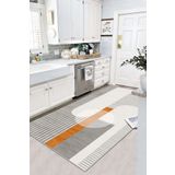 Lavita Home Makinede Yıkanabilir Kaymaz Taban Leke Tutmaz Gri Çizgili Salon Halısı Mutfak Halısı ve Yolluk