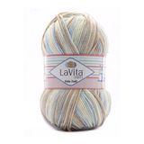 LaVita Yarn Baby Batik Çok Renkli El Örgü İpi %100 Akrilik 100gr (BY02 MAVİ KAHVE)