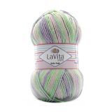 LaVita Yarn Baby Batik Çok Renkli El Örgü İpi %100 Akrilik 100gr (BY08 MOR YEŞİL)