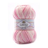 LaVita Yarn Baby Batik Çok Renkli El Örgü İpi %100 Akrilik 100gr (BY09 PEMBE BEYAZ)