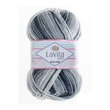 LaVita Yarn Baby Batik Çok Renkli El Örgü İpi %100 Akrilik 100gr (BY13 GRİ SİYAH)
