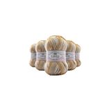LaVita Yarn Baby Batik Çok Renkli El Örgü İpi %100 Akrilik 500gr 5 ADET (BY01 KAHVE KREM)