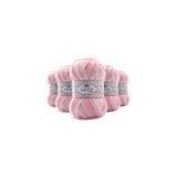LaVita Yarn Baby Batik Çok Renkli El Örgü İpi %100 Akrilik 500gr 5 ADET (BY09 PEMBE BEYAZ)