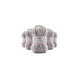 LaVita Yarn Baby Batik Çok Renkli El Örgü İpi %100 Akrilik 500gr 5 ADET (BY10 PEMBE GRİ)