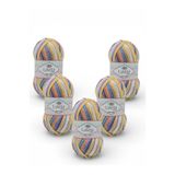 LaVita Yarn Baby Batik Çok Renkli El Örgü İpi %100 Akrilik 500gr 5 ADET (BY15 SARI TURUNCU)