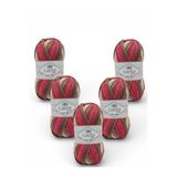 LaVita Yarn Baby Batik Çok Renkli El Örgü İpi %100 Akrilik 500gr 5 ADET (BY16 VİŞNE KAHVE)